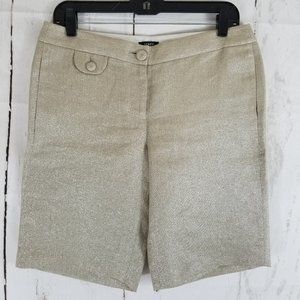 J. Crew Shorts Sz 4 Shiny Beige Silver Metallic